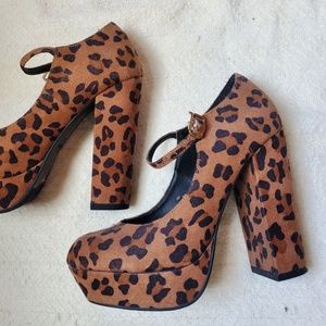Cheetah Print Heel Wedge